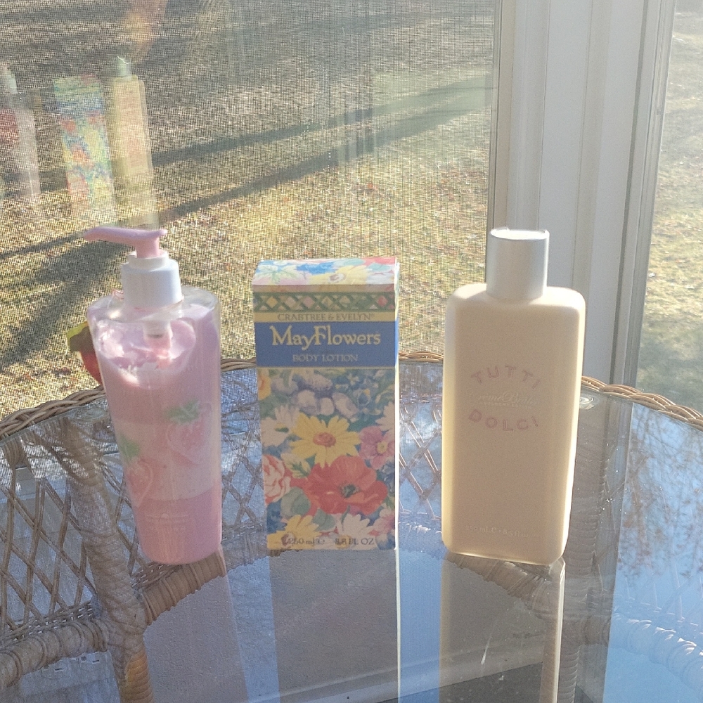 Body Lotion - Bath & Body Strawberry Swirl, Creme Brule and MayFlowers, 3 items